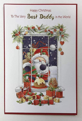 Wishing Well Santa Best Daddy Christmas Card from B&Q