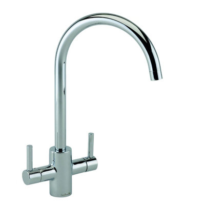 Reginox Genesis Chrome 360 Degree Swivel Spout Dual Lever Kitchen Mixer Tap from B&Q