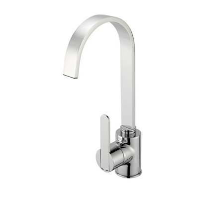 Reginox Amur Chrome Single Lever Swan Neck Kitchen Mixer Tap from B&Q