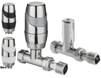 Pegler Yorkshire Terrier Straight Thermostatic Radiator Valve And Lockshield Pack 15mm 632323 from B&Q