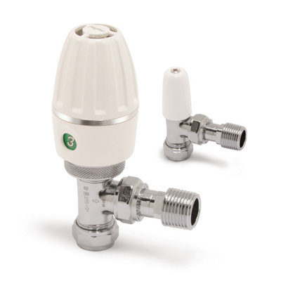 B&Q -  Terrier 3 Thermostatic Radiator Valve 15mm & Lockshield 631803