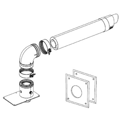 Ideal Boilers Evomax Horizontal Flue Kit White 213267 from B&Q