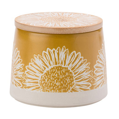 DMD Collective Food Canister Storage Yellow Artisan Flower English Tableware Co. from B&Q