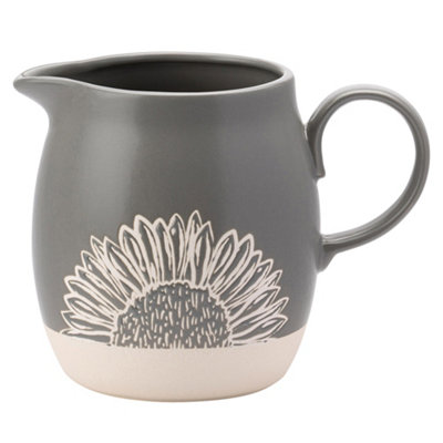 DMD Collective Pint Jug Grey Artisan Flower English Tableware Co. from B&Q
