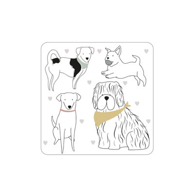 Set Of 4 Playful Pets Dog Coasters from B&Q