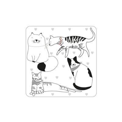 Set Of 4 Playful Pets Cat Coasters from B&Q