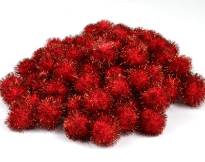 Groves Of Thames Pom-Poms 1In Pk100Pom Poms 2.5Cm: Metallic Red: Pack Of 100Trimits from B&Q