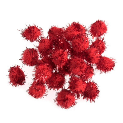 Groves Of Thames Pom-Poms 1/2In Pk100Pom Poms: 1.3Cm: Metallic Red: Pack Of 100Trimits from B&Q