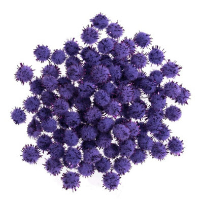 Groves Of Thames Pom-Poms 1/4In Pk100Pom Poms: 0.7Cm: Metallic Purple: Pack Of 100Trimits from B&Q