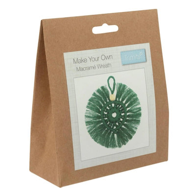 Groves Of Thames Macrame Kit WreathMacram Kit: Decoration: Wreath: GreenTrimits from B&Q