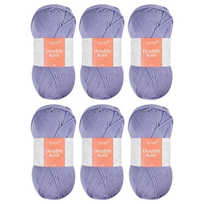 Trimits Double Knit Dk Yarn Purple Acrylic Knitting & Crochet Wool 6 X 100G Soft Touch Machine Washable Oeko-Tex Certified from B&Q