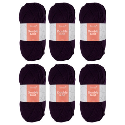 Trimits Double Knit Dk Yarn Purple Acrylic Knitting & Crochet Wool 6 X 100G Soft Touch Machine Washable Oeko-Tex Certified from B&Q