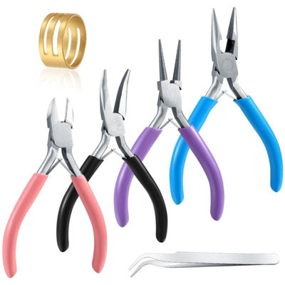 B&Q 4 Jewelry Pliers Pliers Set Jewelry Making Tools Needle Nose Pliers Long Nose Pliers Chain Pliers Wire Cutters