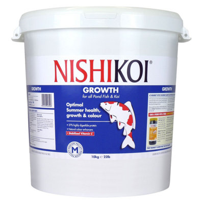 Nishikoi Growth Pellets 10Kg 10000G Floating Koi Pond Fish Food (Medium) from B&Q
