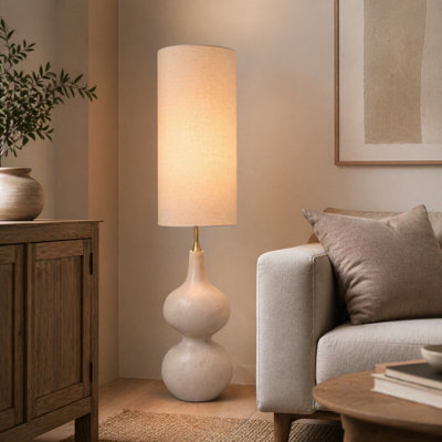 Pagazzi Lighting Pagazzi Stephanie Beige Resin Floor Lamp from B&Q