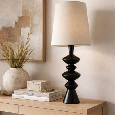 Pagazzi Lighting Pagazzi Cheryl Black Resin Table Lamp from B&Q