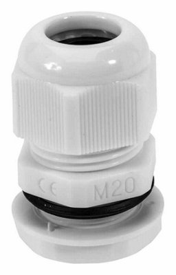B&Q - HellermanntytonNylon Dome Headed Cable Gland Grey 1014mm M20 10 Pack