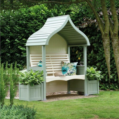 Afk Wooden Orchard Arbour Sage And Cream from B&Q