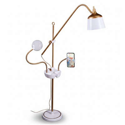 Daylight Anita Crafting Floor Lamp With Magnifier Phone Holder & 2600 Lux Led Lighting from B&Q