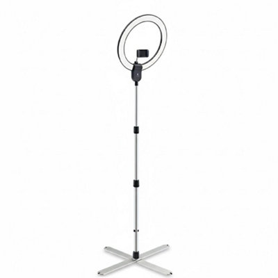 Aura Professional Ring Light 4500 Lux Cri 90+ Dimmable 6000K Daylight Led With Phone Holder & Stand from B&Q