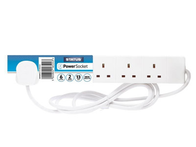Status Multi Plug Extension | 6 Socket Extension Cable | 2M Extension Lead | S6w2ms12 - Image 8