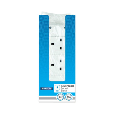 Maestro craft 2 Way Re-Wireable Socket Block White from B&Q