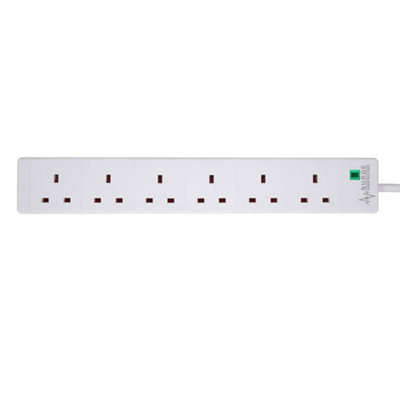 Pifco 6-Way Surge-Spike Protected 2M Extension + Neon from B&Q