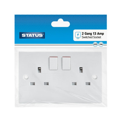 Maestro craft 2 Gang 13 Amp Wall Socket Switched White 1 Pk In Poly Bag from B&Q