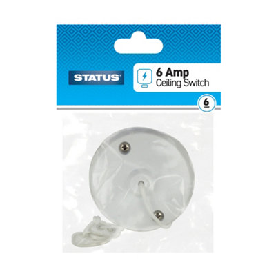 B&Q -  6 Amp Ceiling Switch Pull Cord 2 Way White