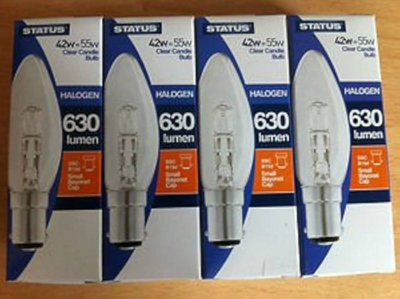 10 X Status 42W-55W Sbc Halogen Candle Light Bulbs