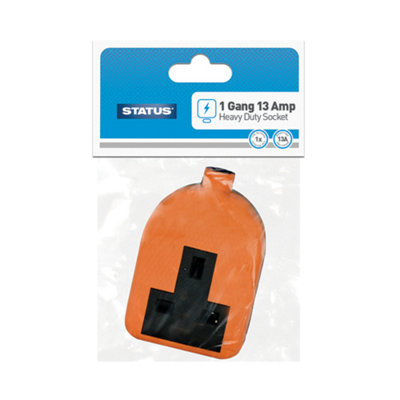 1 GANG Orange Re-Wireable Rubber Trailing Socket  13 amp Heavy Duty  81436 - Image 6