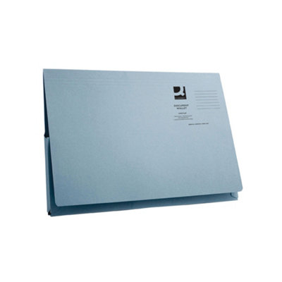 B&Q -  Long Flap Document Wallet Foolscap Blue (Pack Of 50) Kf03929