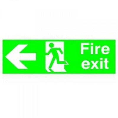 Soundlab Signslab Fx04311M Safety Sign "niteglo Fire Exit Running Man ArrowLeft"Pvc150 mm X 450 mm from B&Q
