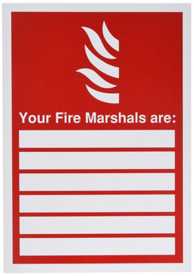 Soundlab Signslab Sr11172 Safety Sign "your Fire Marshals"A4Pvc,greypink from B&Q