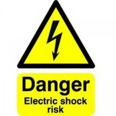 B&Q -  Safety Sign Danger Electric Shock Risk In Pvc210mm X 148mm