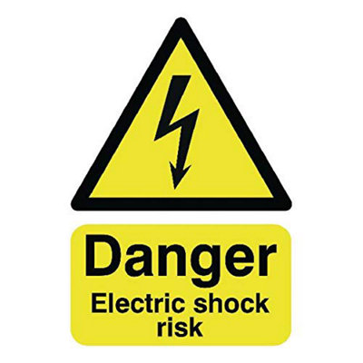 B&Q -  Self-Adhesive Safety Sign Danger Electric Shock Risk210mm X 148mm