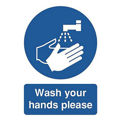 Soundlab Signslab Md05851S Safety Sign "wash Your Hands Please"A5Self-Adhesive from B&Q