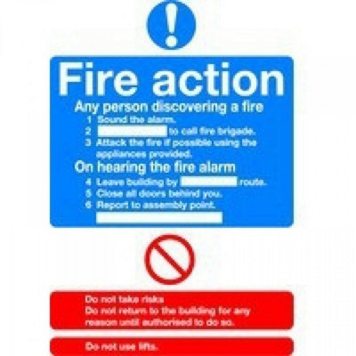 Soundlab Signslab Fr03551S Safety Sign "fire Action Standard"A5Self-Adhesive from B&Q