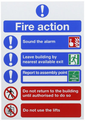 Soundlab Signslab Fr099A5 Safety Sign "fire Action"A5 from B&Q