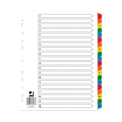 Q-Connect Ew Index A-Z Reinforced Multicoloured (15 Pack) from B&Q