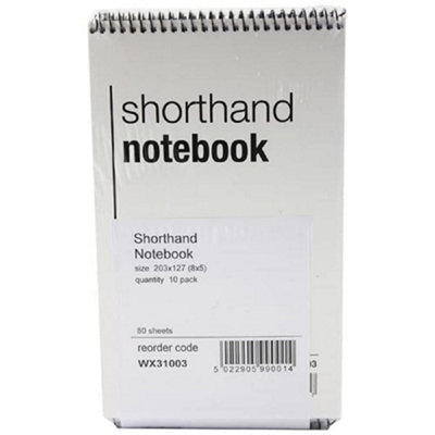 White Box Whitebox Spiral Shorthand Notebook (80 Leaves)Pack Of 10 from B&Q