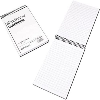 White Box Spiral Shorthand Notebook200 mm X 125 mm (150 Sheets) from B&Q