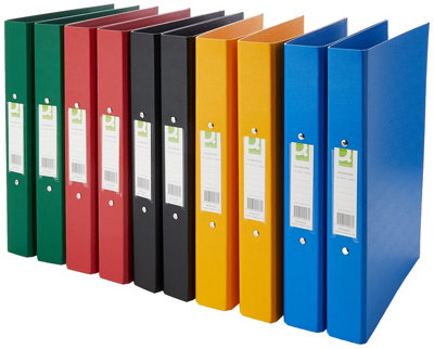 Q-Connect 25mm 2 Ring Binder Polypropylene A4 Assorted (Pack of 10) KF71446 - Image 3