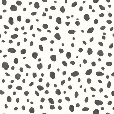 Holden Décor Holden Decor Dalmatian Spot Dot Print Wallpaper Black And White 12940 from B&Q