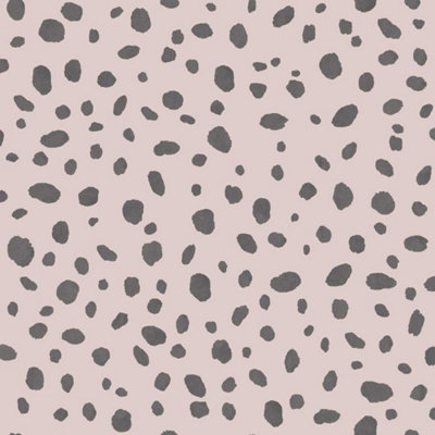 Holden Décor Holden Decor Dalmatian Spot Dot Print Wallpaper Pink And Black 12941 from B&Q