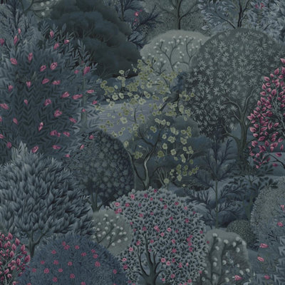 Holden Décor Holden Decor Tree Tapestry Navy Berry Wallpaper Woodland Floral Feature Wall from B&Q