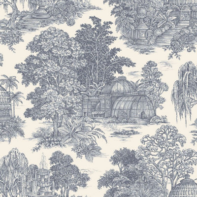 Holden Décor Osterley Gardens Toile Wallpaper Blue Holden 13951 from B&Q