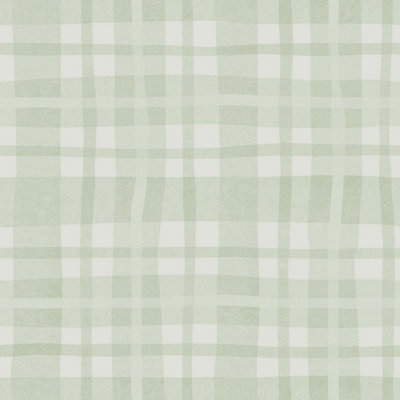 Holden Décor Ivy Plaid Wallpaper Sage Green Holden 14000 from B&Q