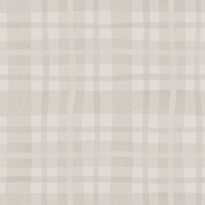 Holden Décor Ivy Plaid Wallpaper Warm Grey Holden 14002 from B&Q