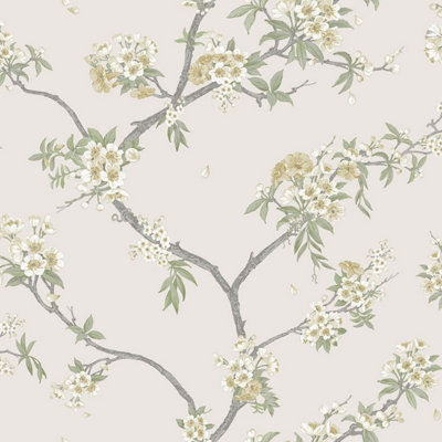 Holden Décor Cherry Blossom Wallpaper Yellow / Cream Holden 14212 from B&Q